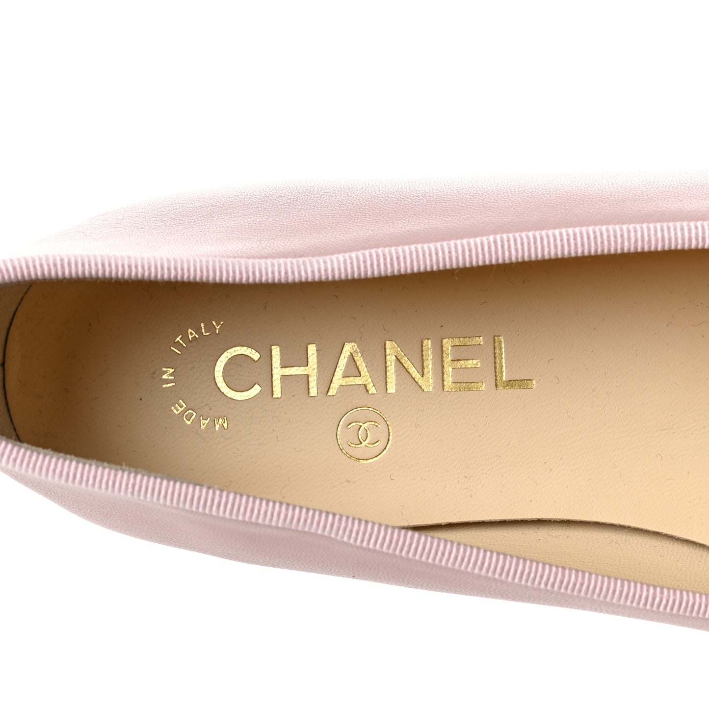 Lambskin CC Cap Toe Ballerina Flats 40 Light Pink
