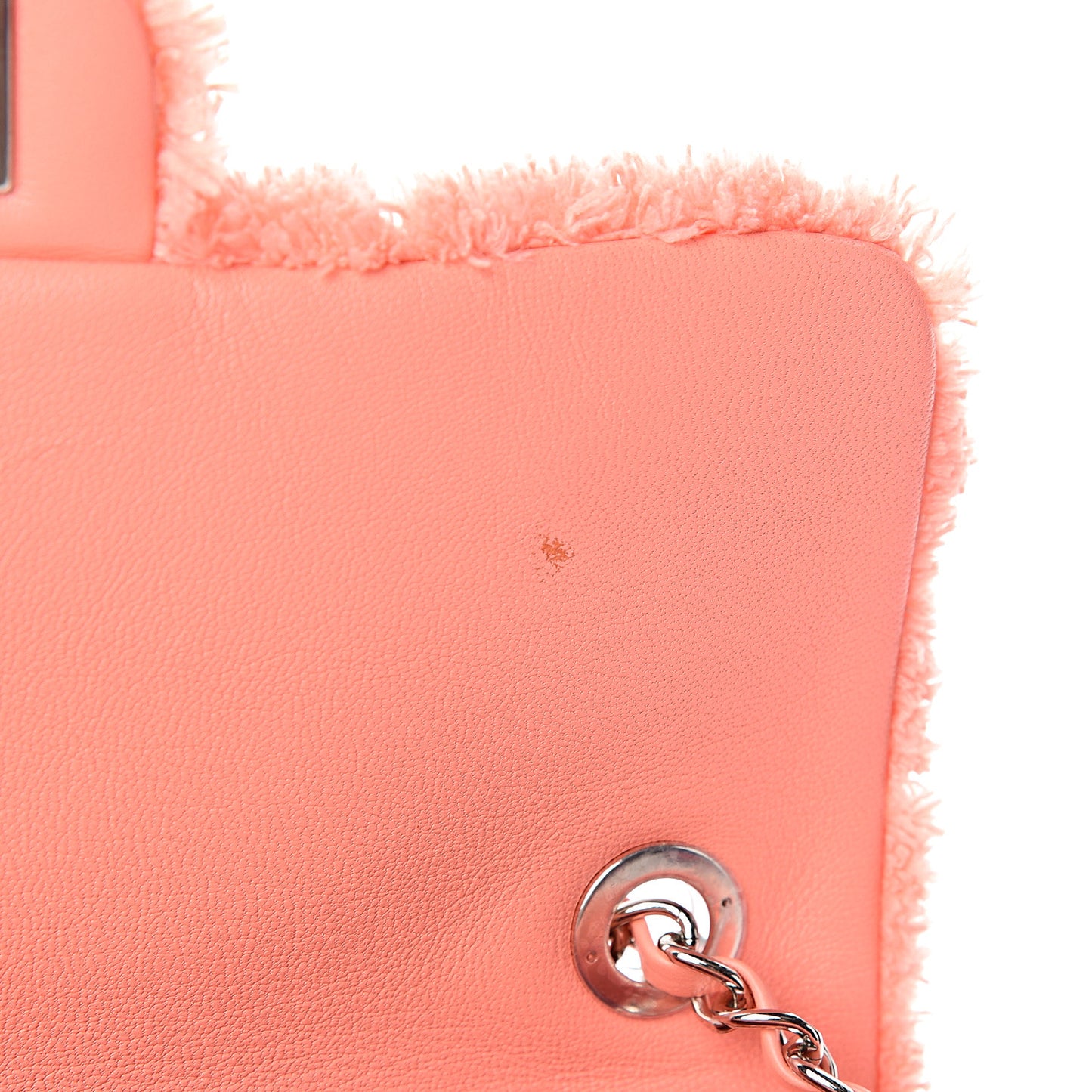Lambskin Calfskin Mixed Fibers Quilted Medium Flap Orange