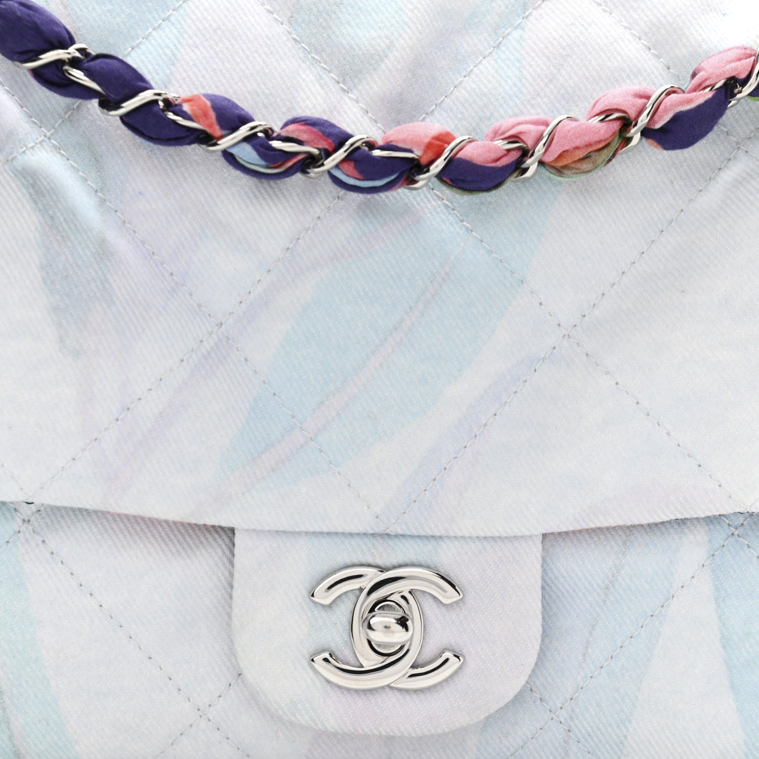 Chanel Canvas Quilted Jungle Jeans Flap White Multicolor 8 of 11