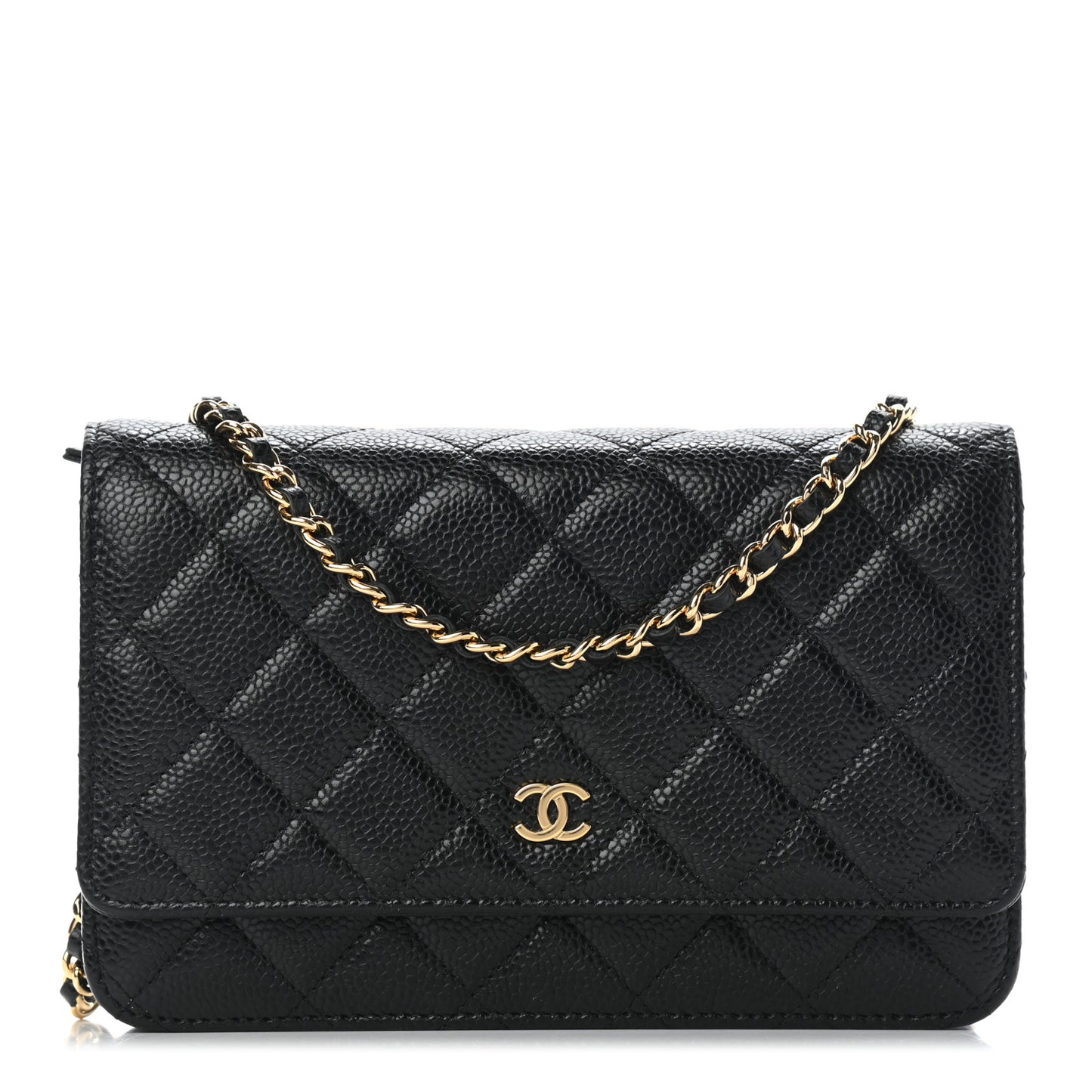 Caviar Quilted Wallet On Chain WOC Black