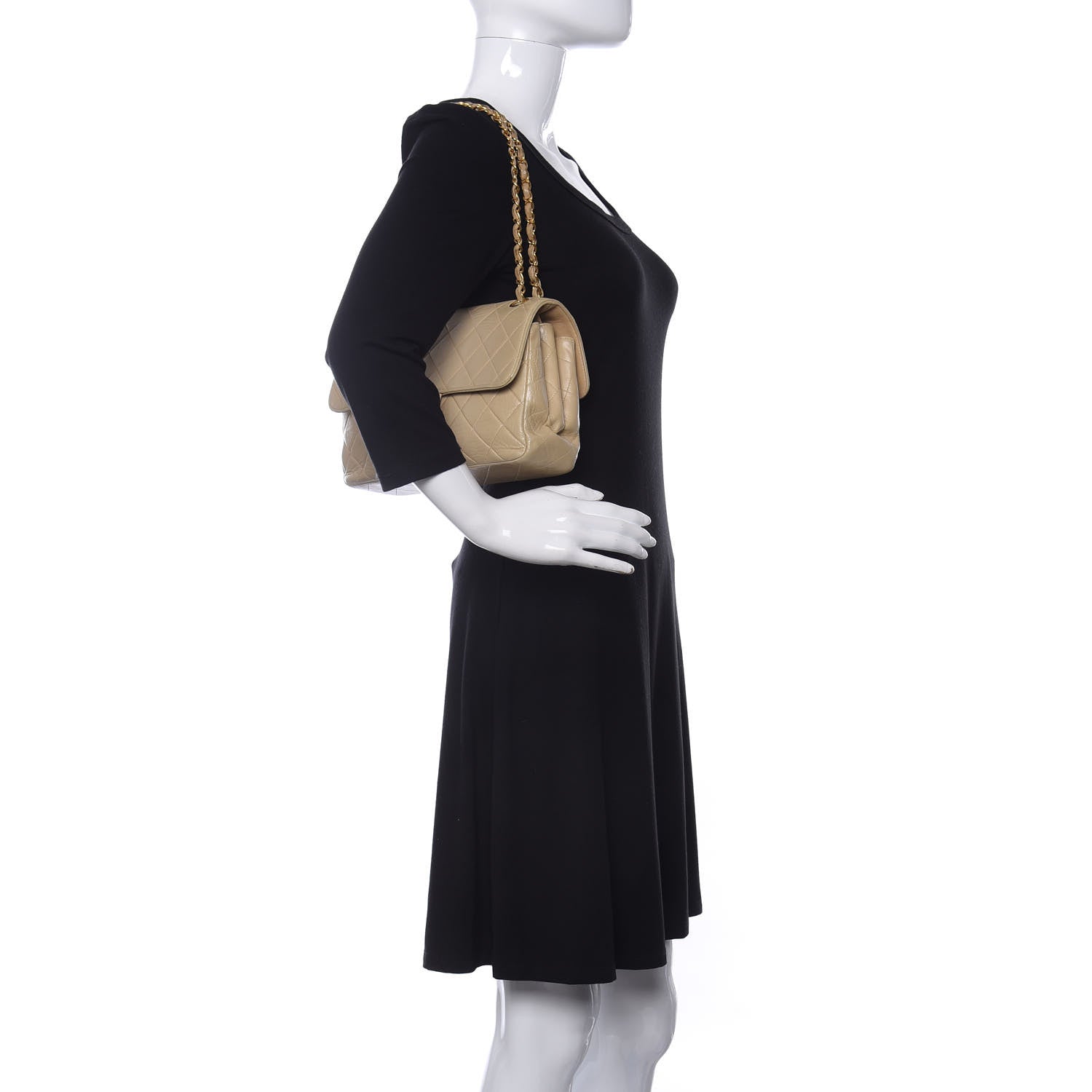 Chanel Lambskin Quilted Medium Double Sided Flap Beige 2 of 12