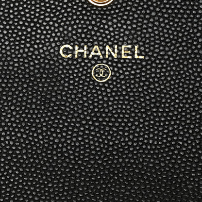 Chanel Caviar Quilted Textured CC Flap Wallet Black 6 of 9