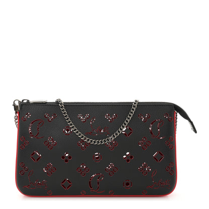 Christian Louboutin Calfskin Loubinthesky Perforated Shoulder Bag Black 1 of 10