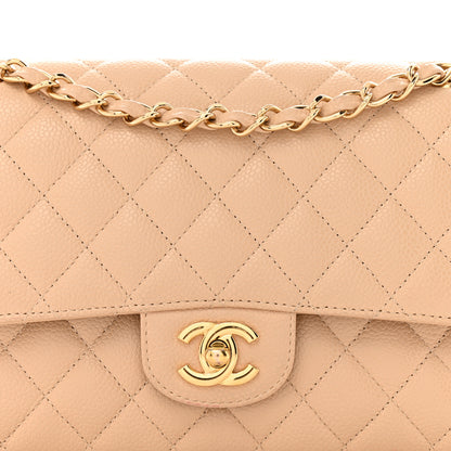 Chanel Caviar Quilted Medium Double Flap Beige 8 of 13