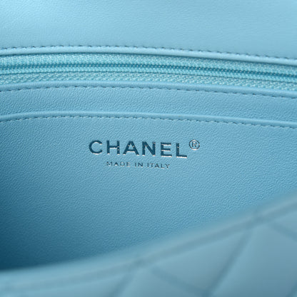 Chanel Lambskin Quilted Mini Rectangular Flap Light Blue 8 of 12