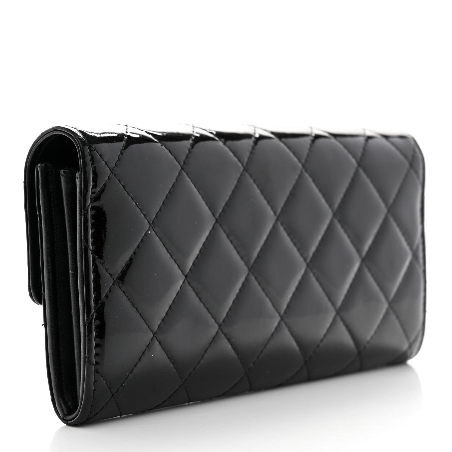 Chanel Patent Quilted Large Brilliant Flap Wallet Black 3 of 11