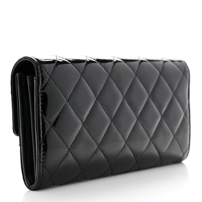 Chanel Patent Quilted Large Brilliant Flap Wallet Black 3 of 11