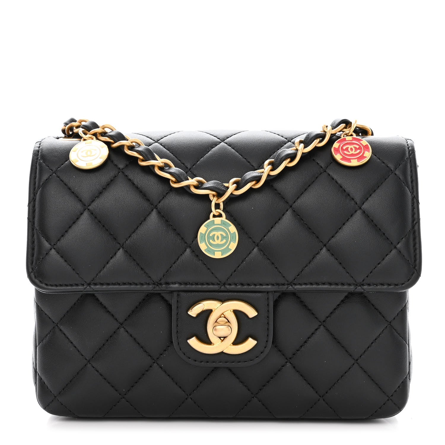Chanel Lambskin Quilted Casino Chips Mini Flap Black 1 of 11