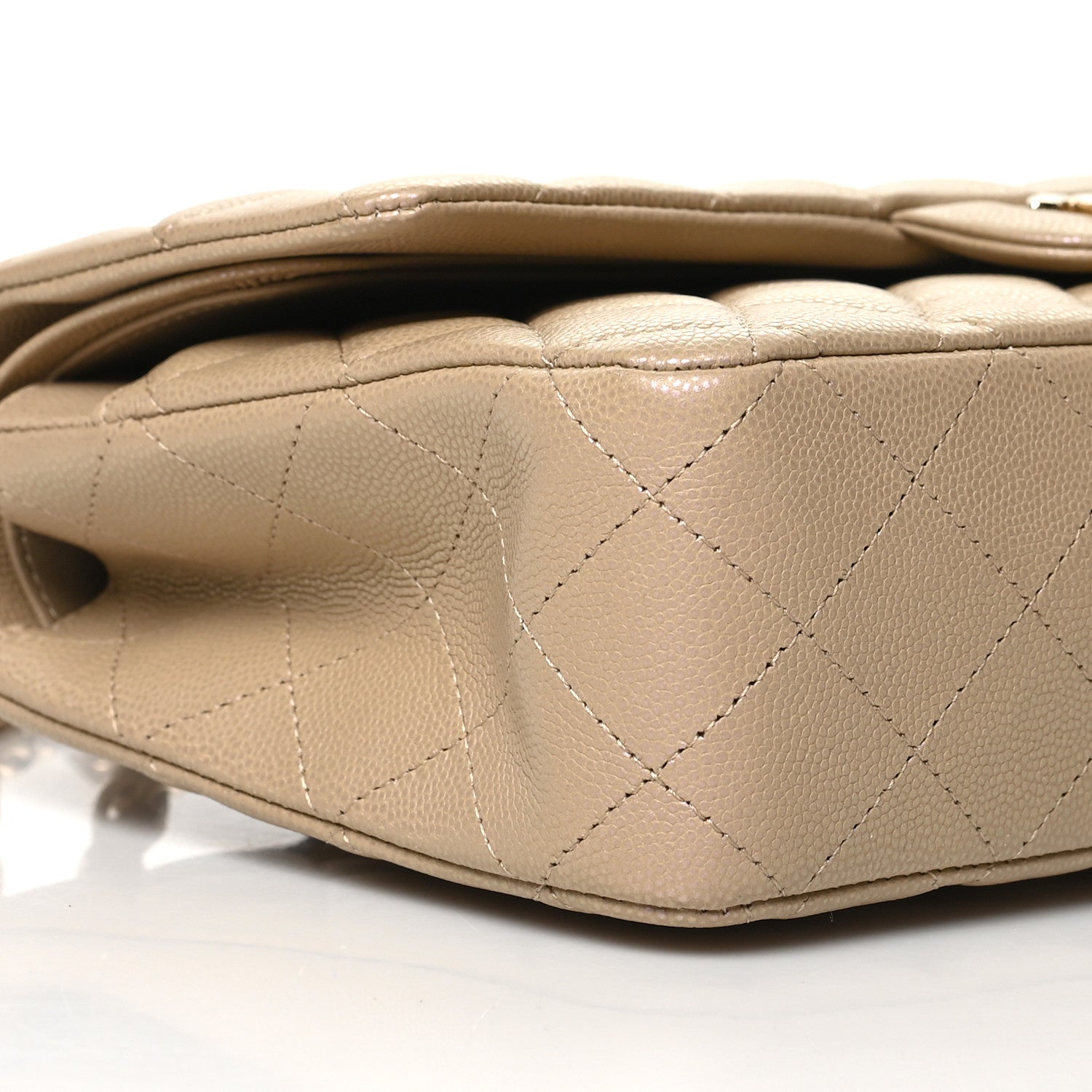 Chanel Iridescent Caviar Quilted Medium Double Flap Dark Beige 9 of 10