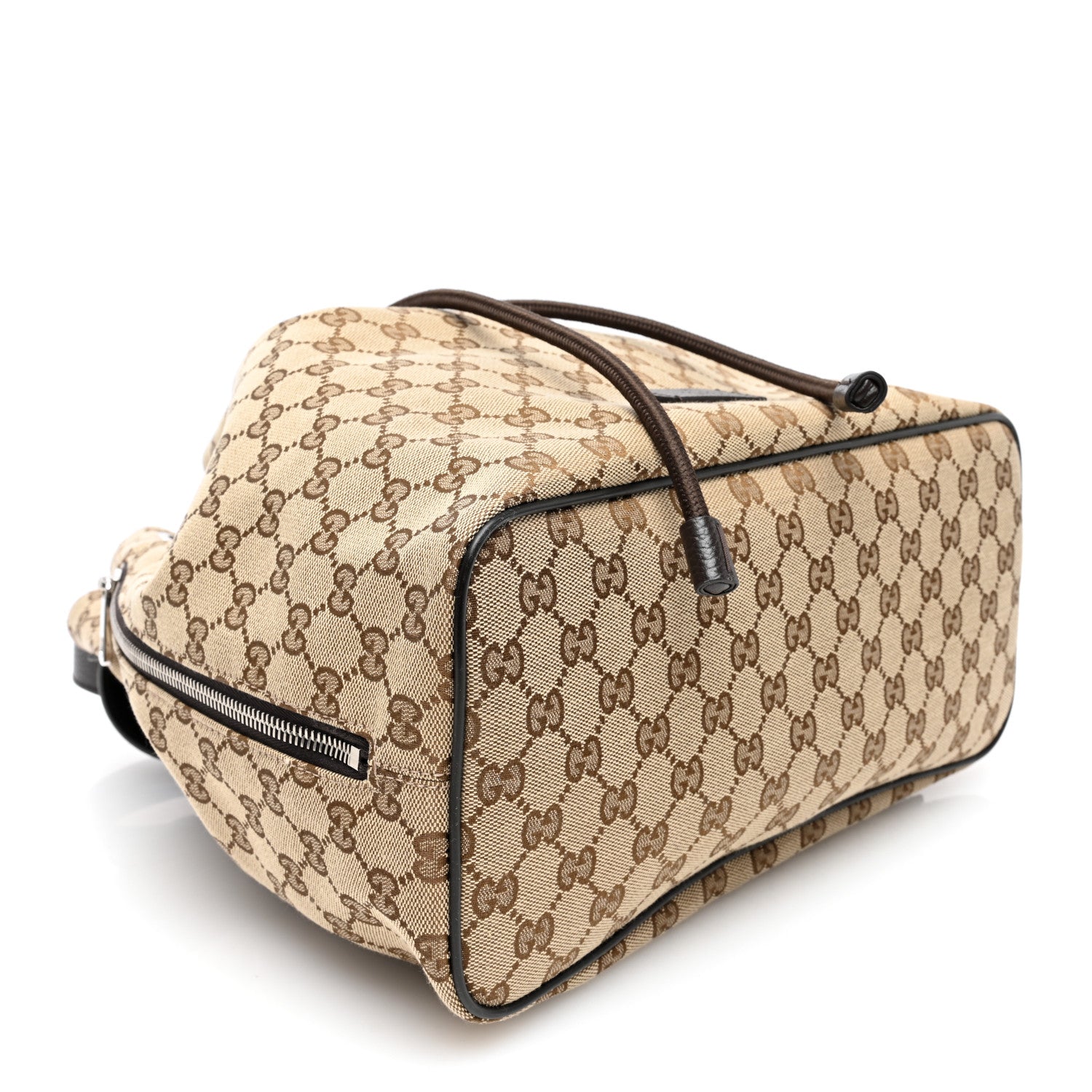 Gucci Monogram Dollar Calfskin O Drawstring Backpack Beige Ebony Testa di Moro Dark Chocolate 4 of 10