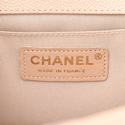 Chanel Caviar Chevron Quilted Medium Boy Flap Light Pink 6 of 10
