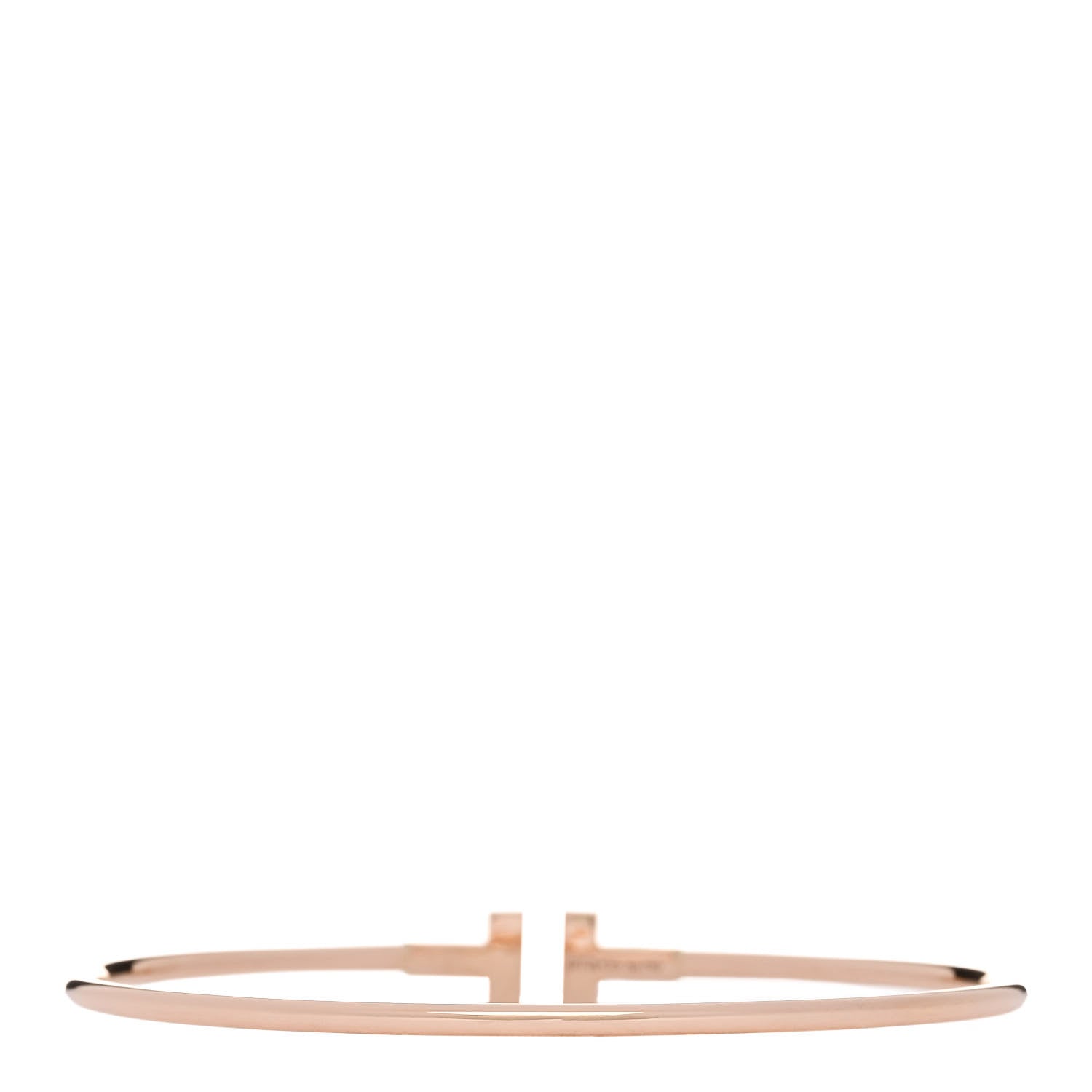 Tiffany 18K Rose Gold Narrow T Wire Bracelet 2 of 4