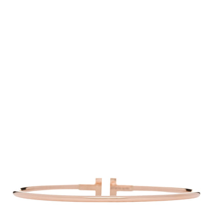 Tiffany 18K Rose Gold Narrow T Wire Bracelet 2 of 4