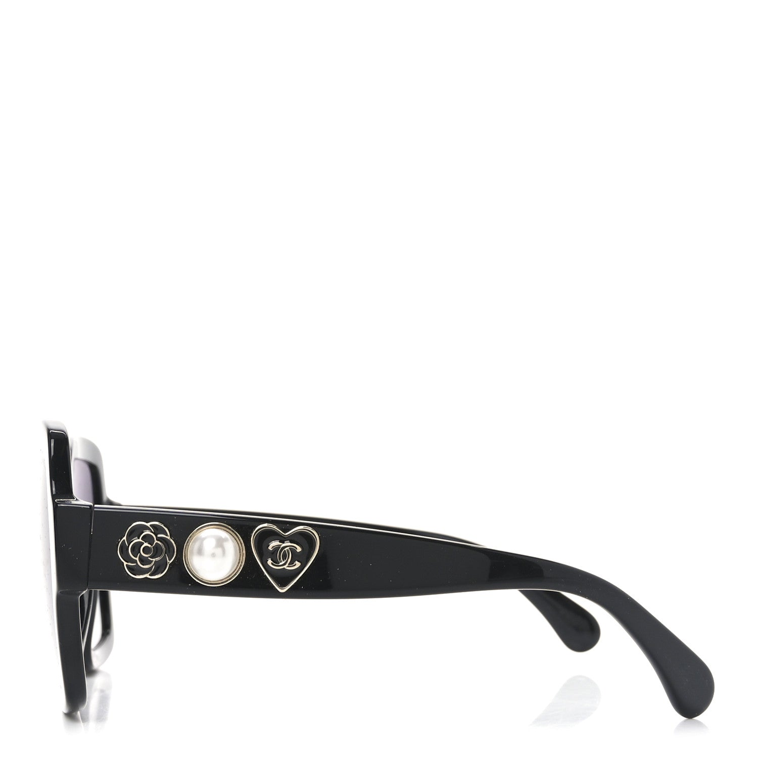 Chanel Acetate Charms Pearl Square Sunglasses 5479 Black Gold 3 of 7