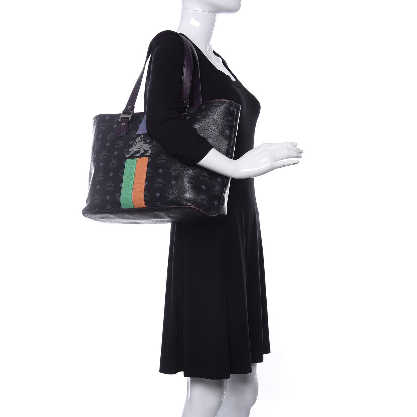 Visetos Striped Munich Lion Tote Black