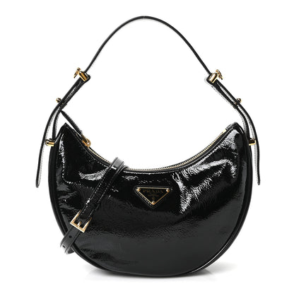 Prada Patent Naplak Arque Shoulder Bag Black 1 of 9