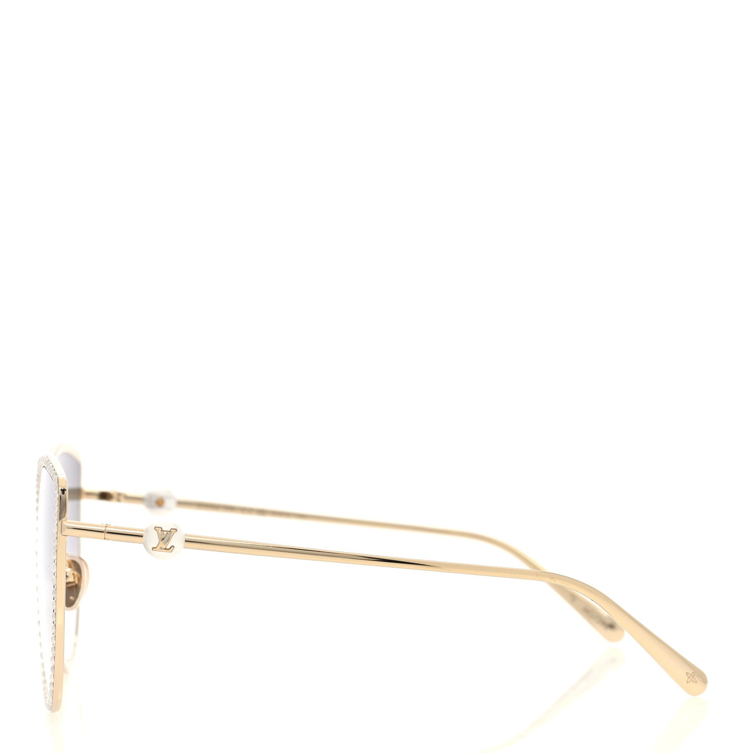 Louis Vuitton Pearl LV Cat Eye Sunglasses Z1995U Gold 1611778