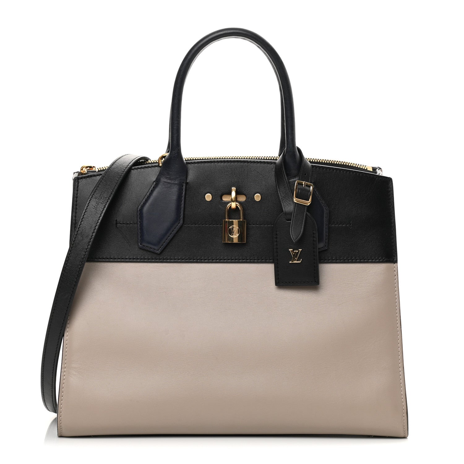 Louis Vuitton Calfskin City Steamer MM Gris Black 1 of 16