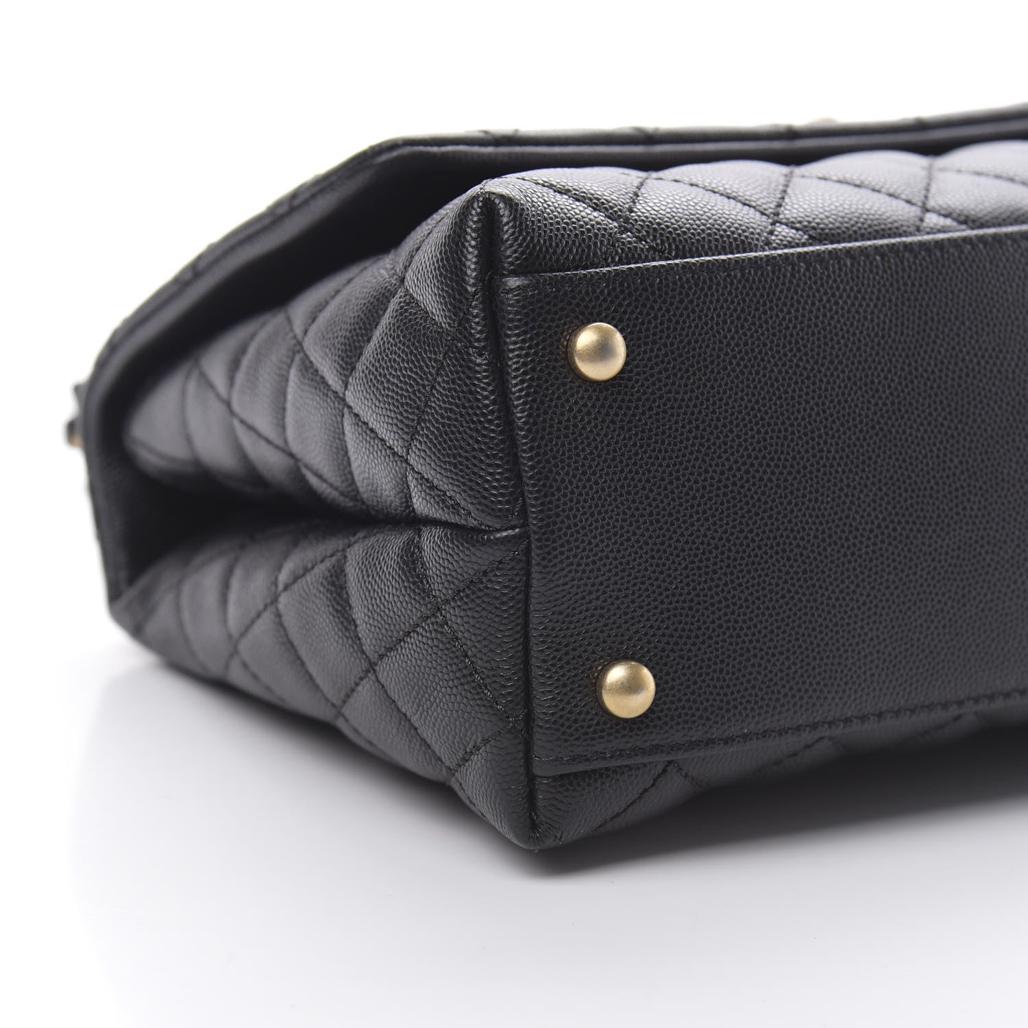 Chanel Caviar Lizard Embossed Quilted Small Coco Handle Flap Black 9 of 11
