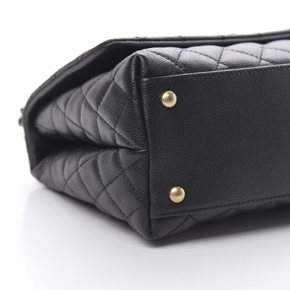 Chanel Caviar Lizard Embossed Quilted Small Coco Handle Flap Black 9 of 11