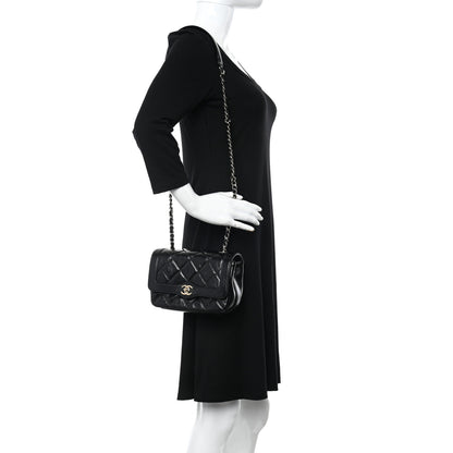 Chanel Crumpled Glazed Lambskin Quilted Mini Flap Black 2 of 10