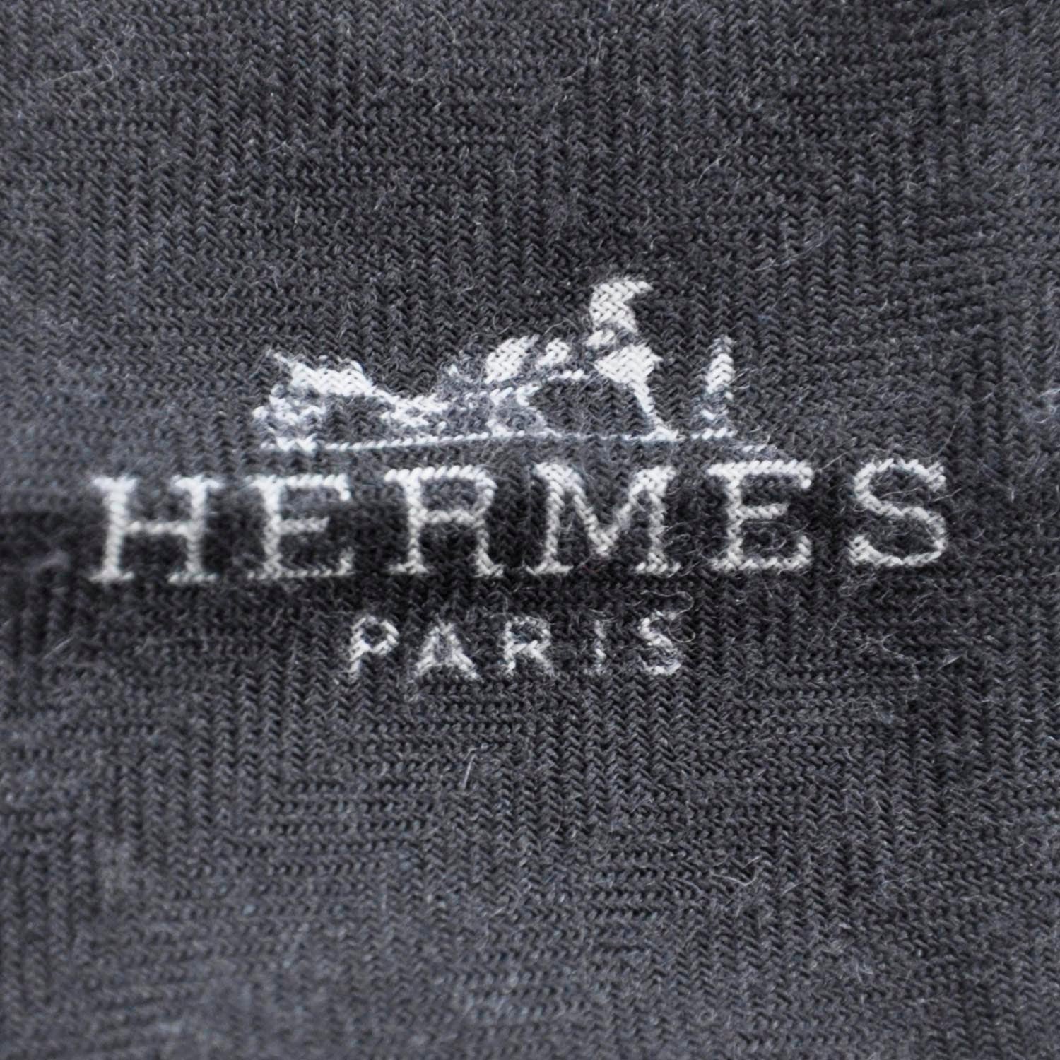 Hermes Cashmere Silk Scarf Black White 3 of 5