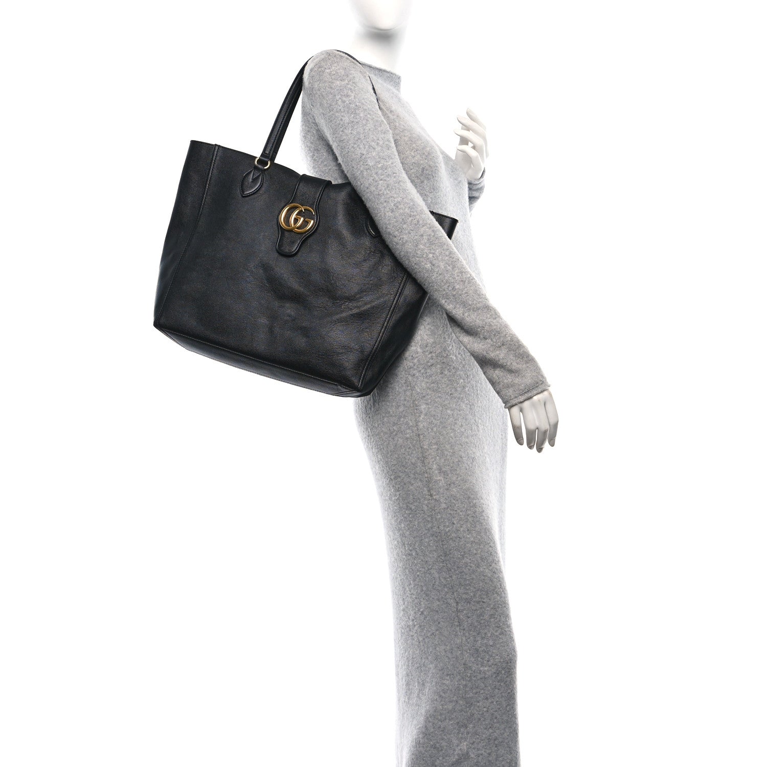 Gucci New Sakai Calfskin Lux Medium Dahlia Tote Black 1661663