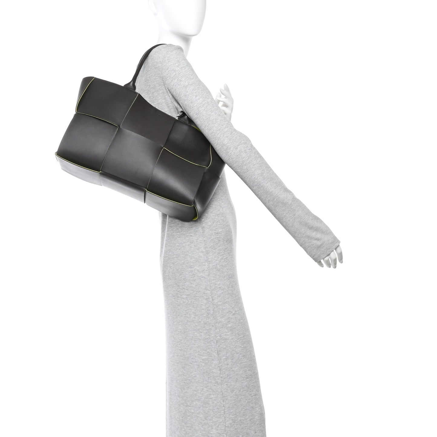 Nappa Maxi Intrecciato Medium Arco Tote Fondant Kiwi