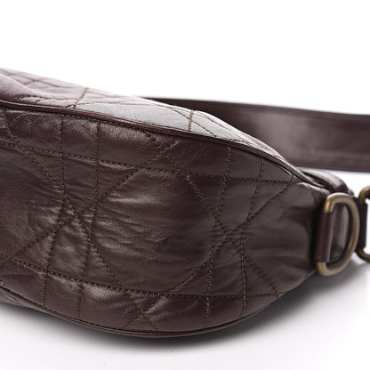 Christian Dior Lambskin Cannage Small Hobo Dark Brown 8 of 11