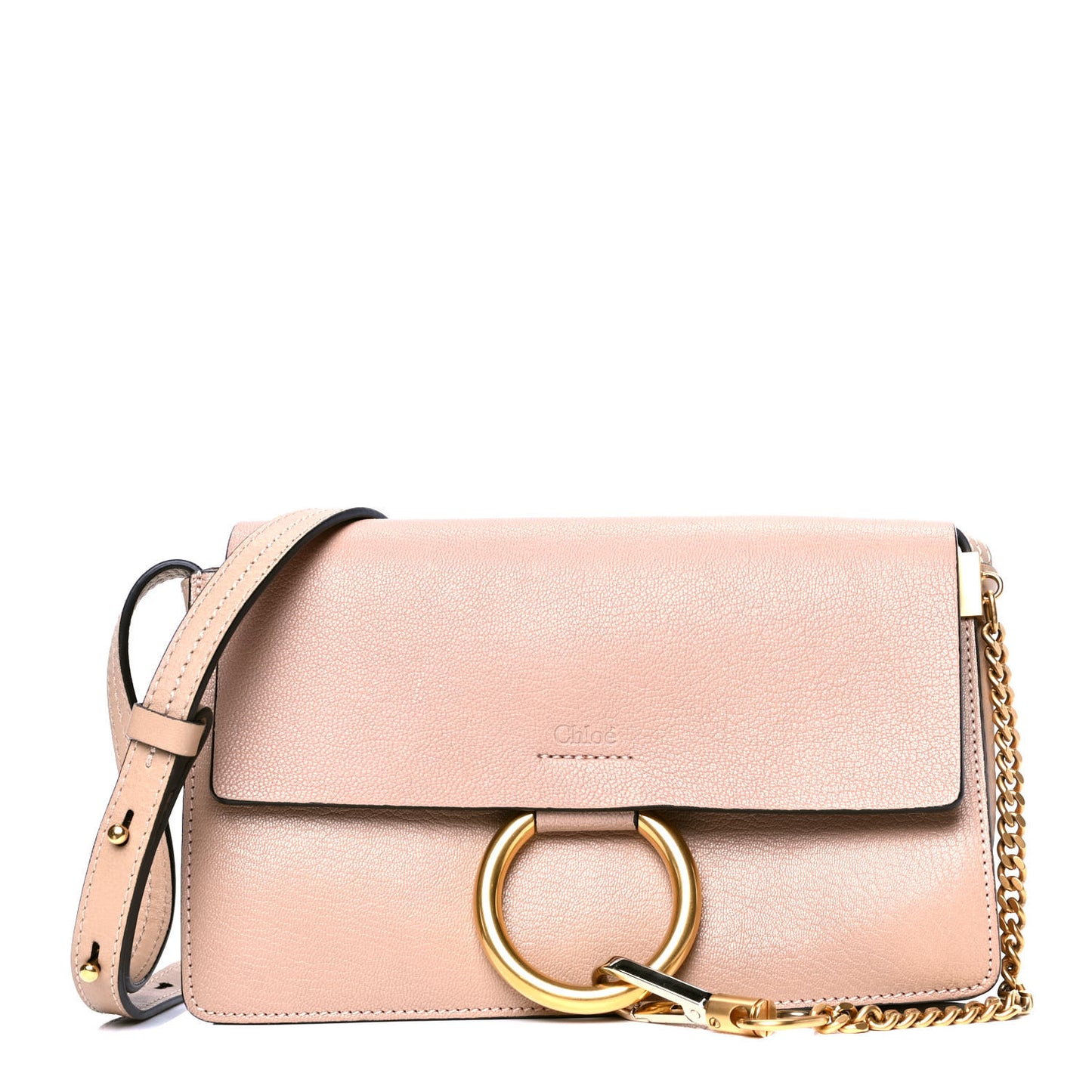 Calfskin Small Faye Shoulder Bag Cement Pink