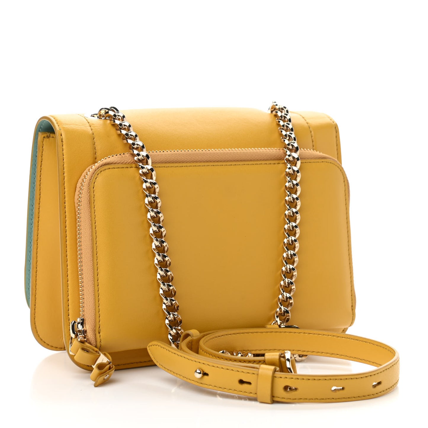 Calfskin Small Vara Chain Crossbody Yellow