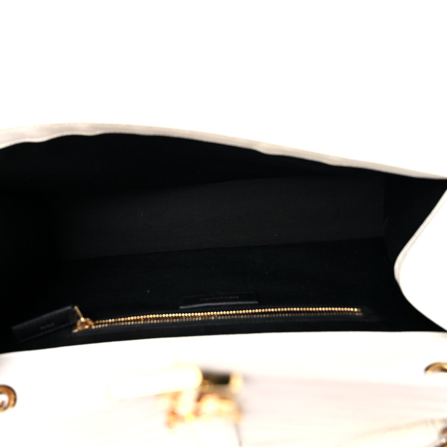 Saint Laurent Grain De Poudre Matelasse Chevron Large Monogram Satchel White 5 of 17