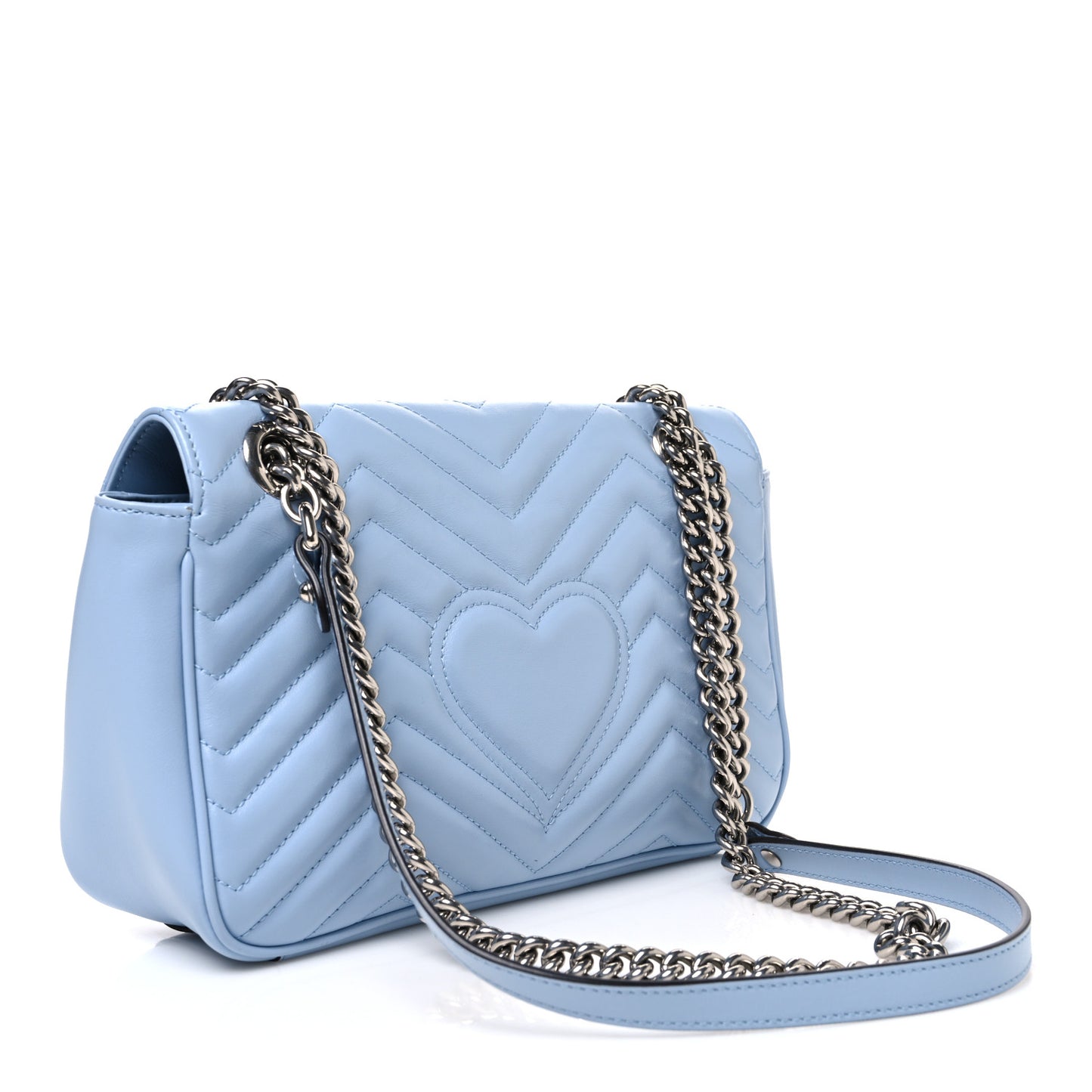 Calfskin Matelasse Small GG Marmont Shoulder Bag Porcelain Light Blue