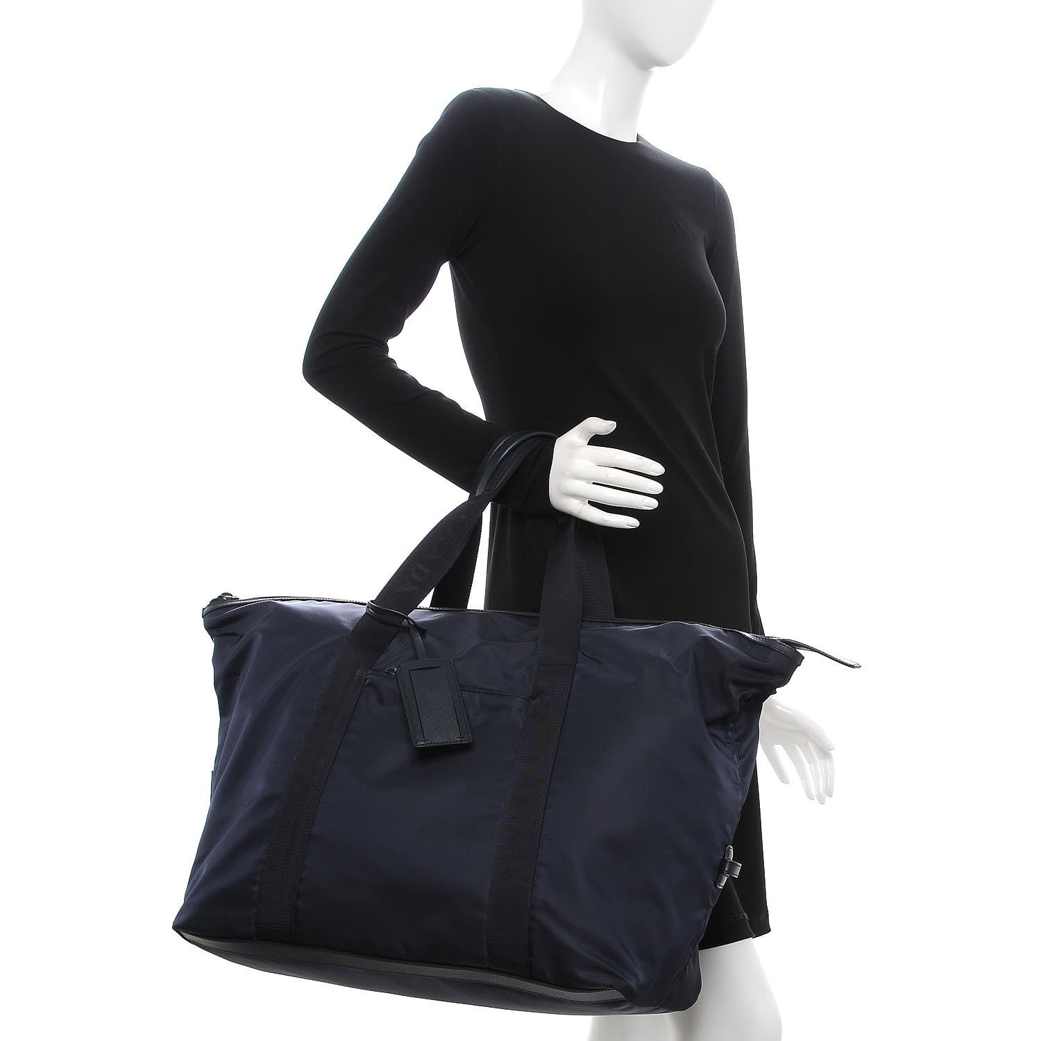 Prada Tessuto Nylon Saffiano Duffel Bag Blue 2 of 8