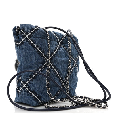 Chanel Denim Stitched Quilted Mini Chanel 22 Blue 3 of 10