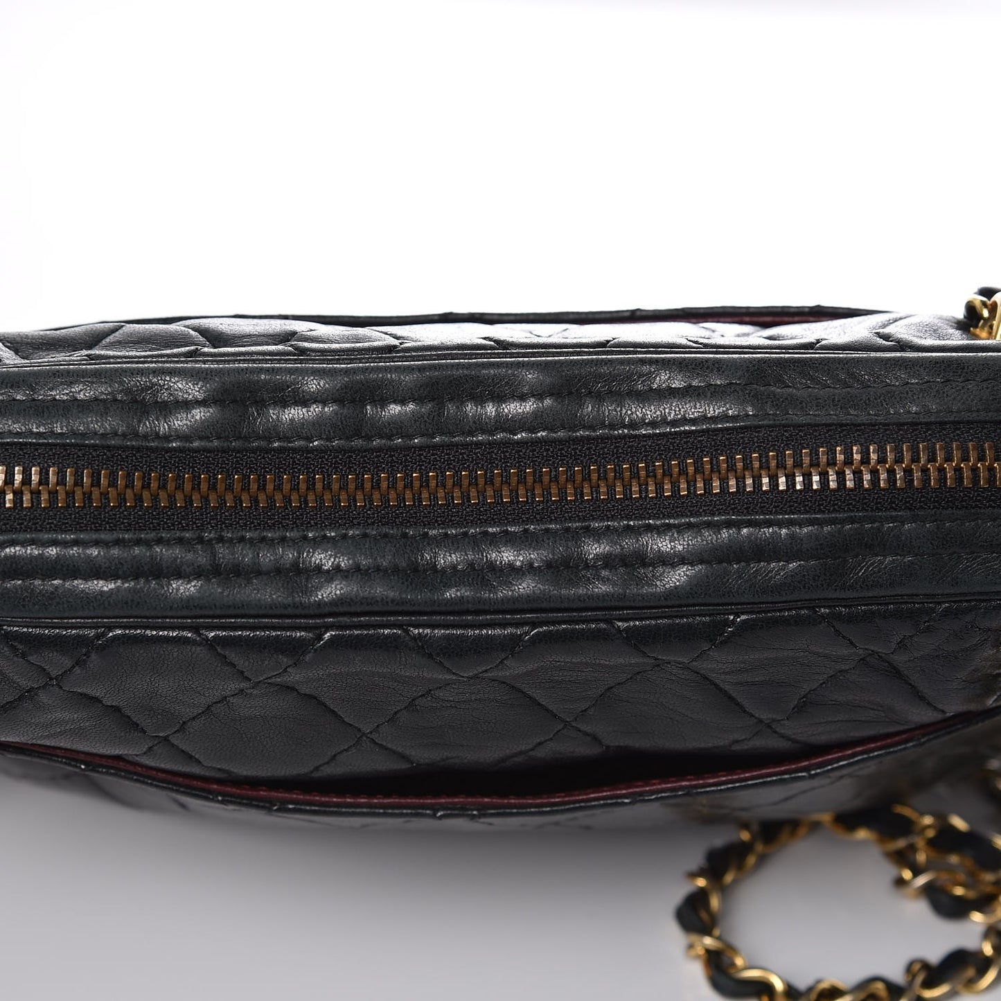 Lambskin Quilted Camera Case Black