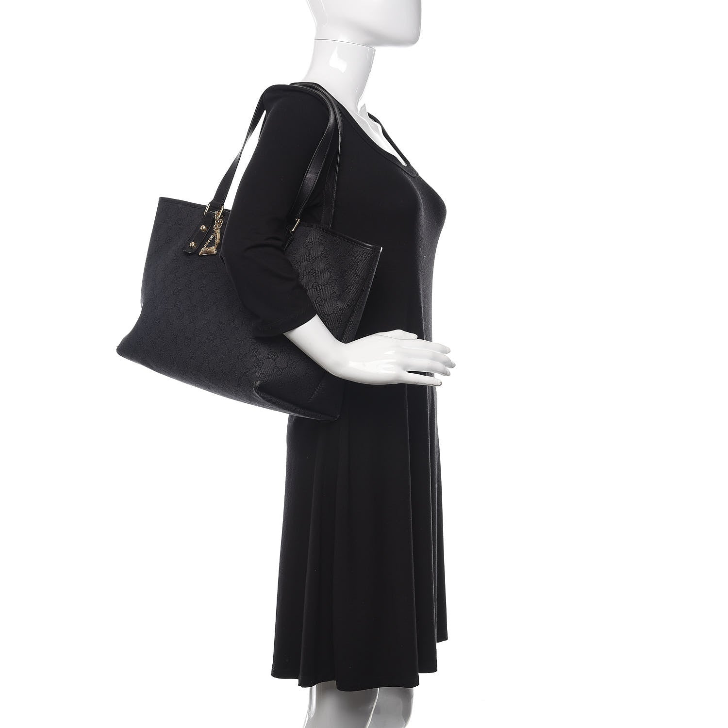 Gucci Monogram Large Jolicoeur Tote Black 2 of 19