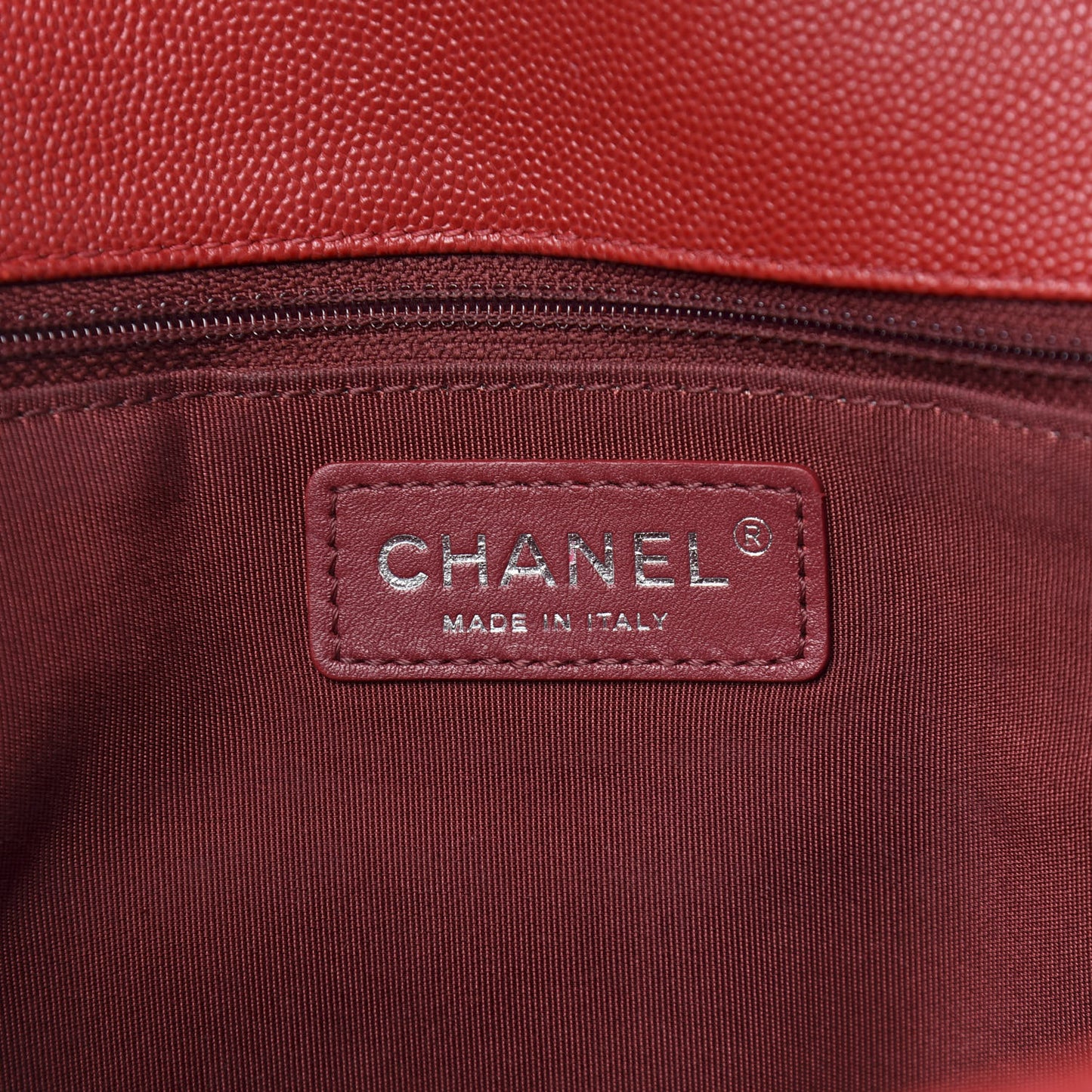 Caviar Macro Chevron Single Flap Red
