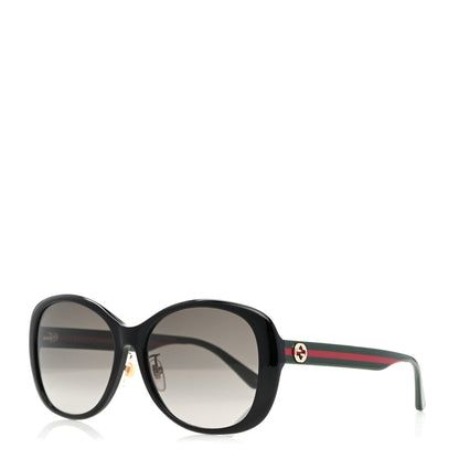 Gucci Acetate Round Eye GG Web Sunglasses GG0849SK Black Red Green 1 of 8
