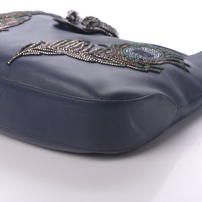 Gucci Calfskin Sequin Embroidered Extra Large Dionysus Hobo Dark Blue 7 of 10