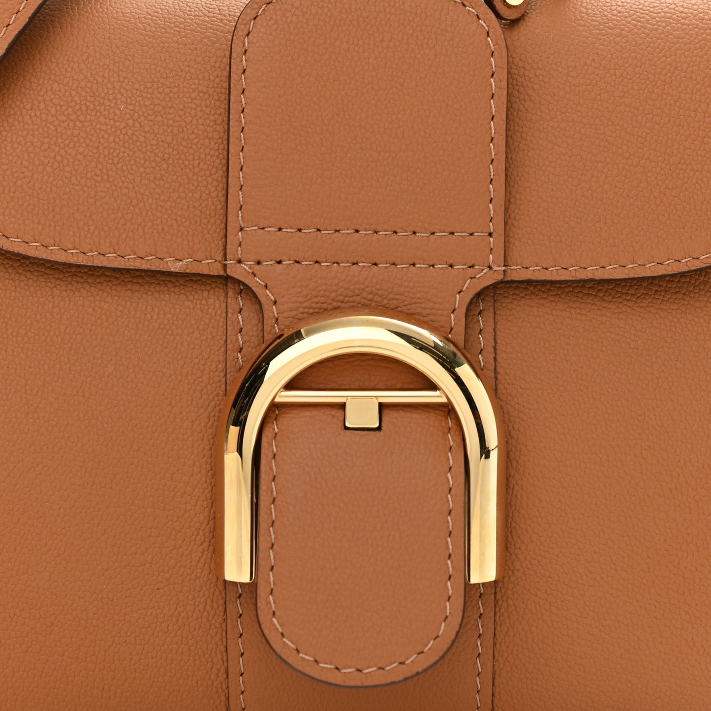 Grained Calfskin Mini Brillant Satchel Natural