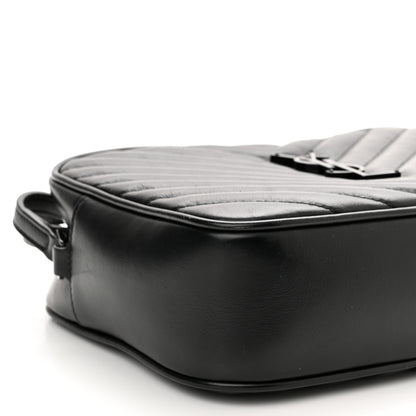 Saint Laurent Calfskin Matelasse Monogram Monochrome Lou Camera Bag Black 9 of 11
