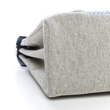 Hermes Vache Hunter Toile H Brides de Gala Herbag Zip Retourne 31 PM Bleu De France Ecru Black 9 of 10