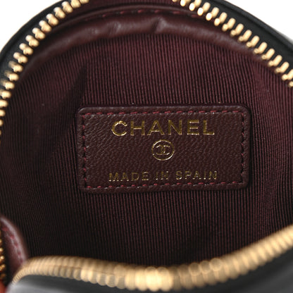 Chanel Lambskin Quilted Zip Around Classic Coin Purse Black 6 of 7