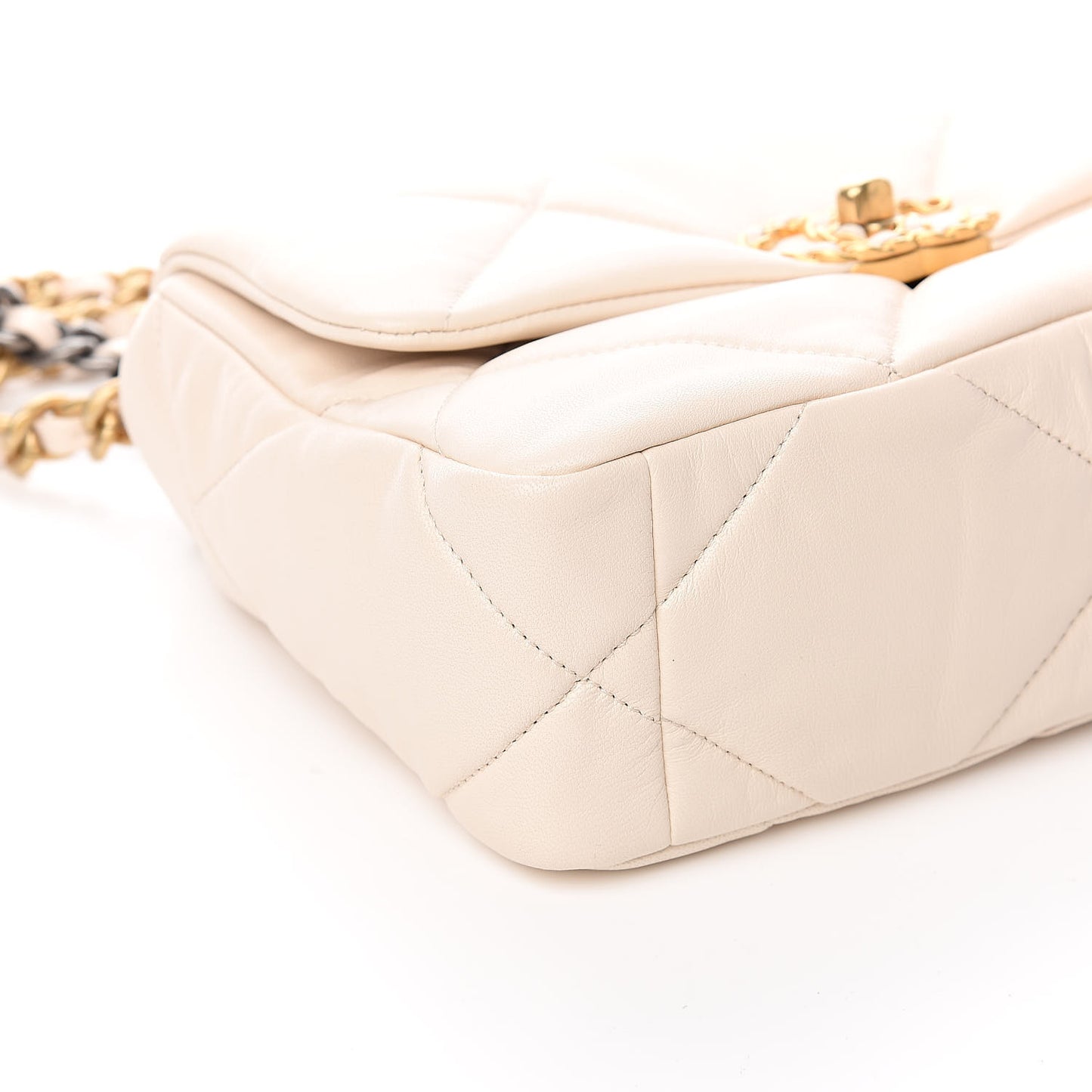 Lambskin Quilted Medium 19 Flap Light Beige