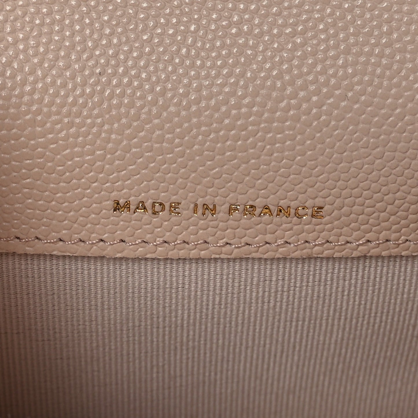 Caviar Quilted Flap Card Holder Wallet Light Beige