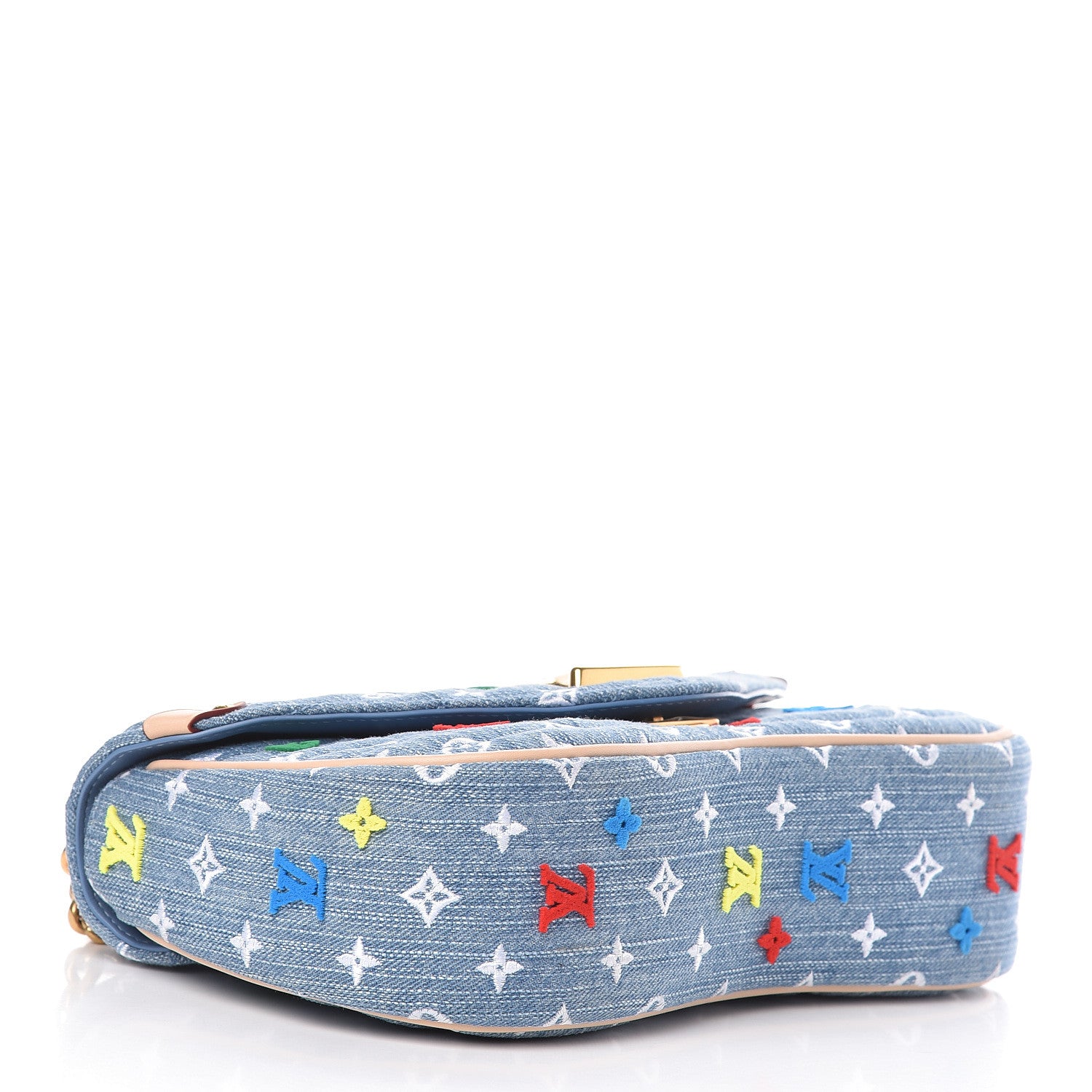 Louis Vuitton Embroidered Monogram Denim New Wave Chain MM 4 of 11