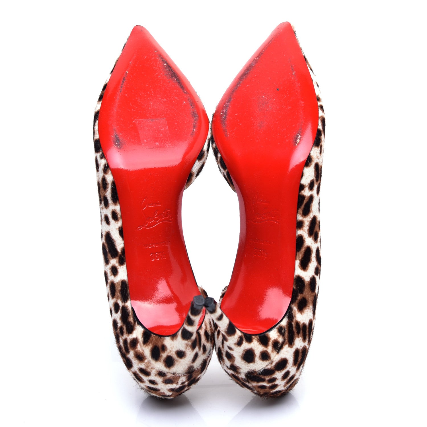 Christian Louboutin Pony Hair Dark Leopard Iriza 70 Pumps 36.5 Brown White 5 of 8