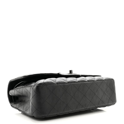 Chanel Crumpled Calfskin Quilted Medium Double Flap So Black 4 of 16