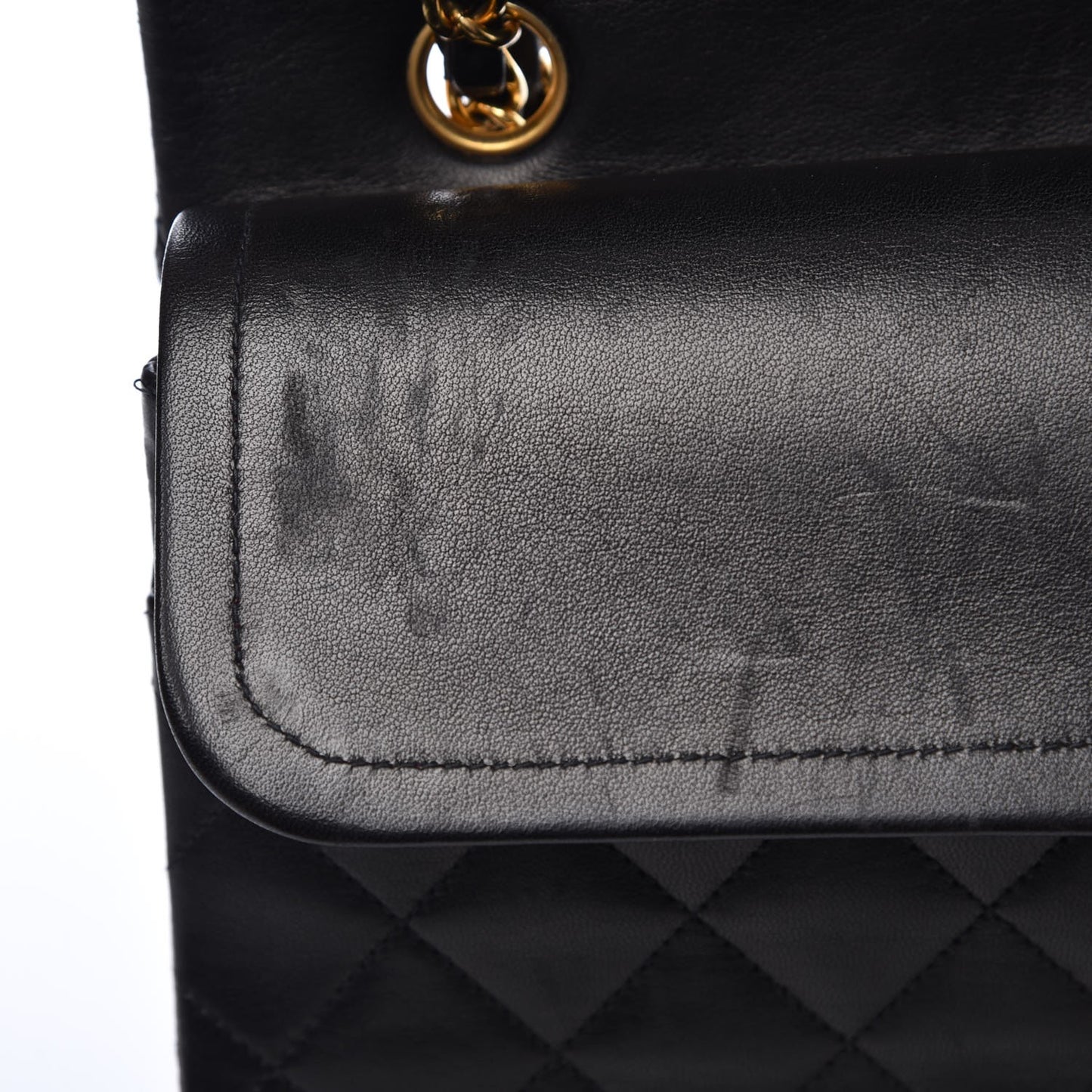 Lambskin Quilted Medium Double Flap Black